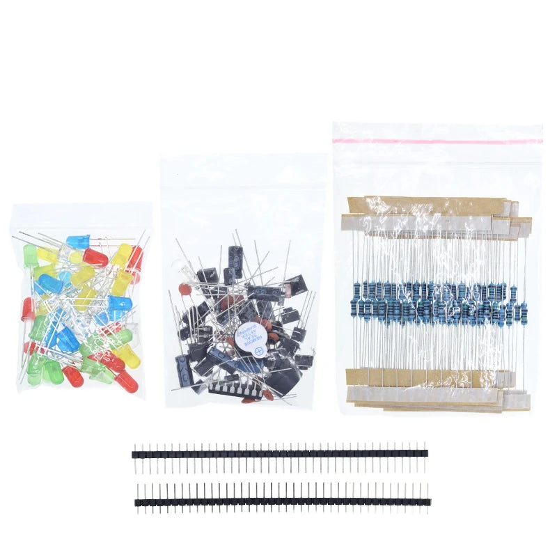 New Electronics Basic Starter Kit for Arduino UNO MEGA2560 Raspberry Pi with LED Buzzer Capacitor Resistor