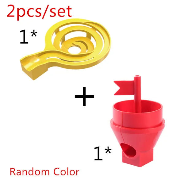 Large Marble Run Electric Spiral Lift Windmill Wheel Roller Coaster Paino Slide Dino Track Parts Compatible Building Blocks Toy