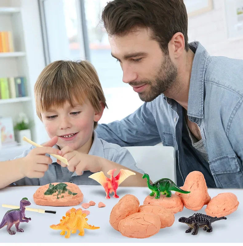 12PCS Archeological Dinosaur Egg Dig Kit Fossil Excavation Toy Teens Adults Scientific DIY Mining Multiplayer Party Favors Gifts