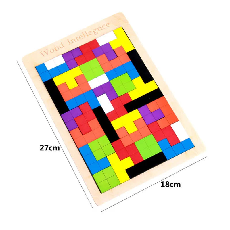 3D Wooden Russia Puzzle Baby Early Education Color Shape Game Children Thinking Logic Square Toy Puzzle For Kids Christmas Gifts
