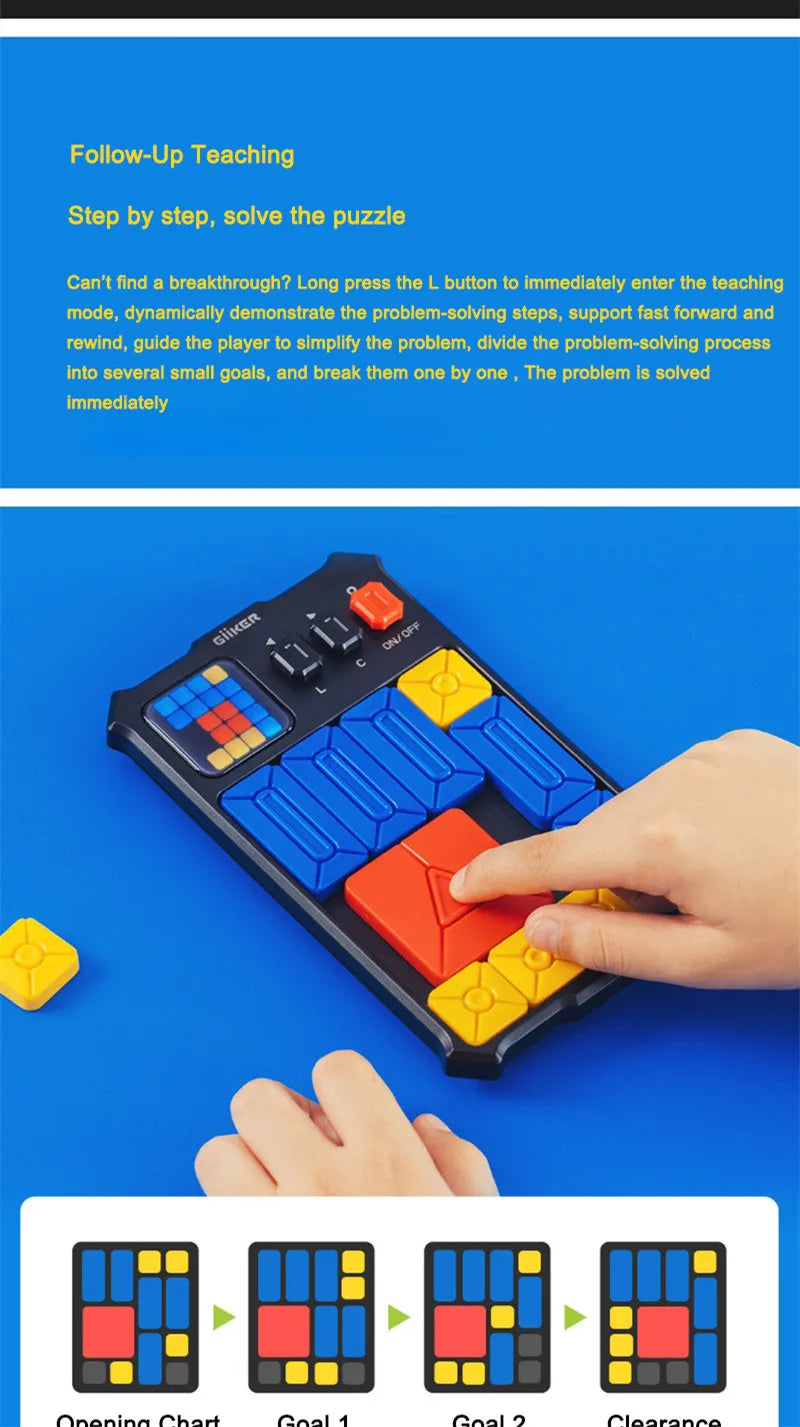 Giiker Super Slide Huarong Road Smart Sensor Game 500+ Levelled UP Brain Teaser Puzzles Interactive Fidget Toys For Kids Gifts