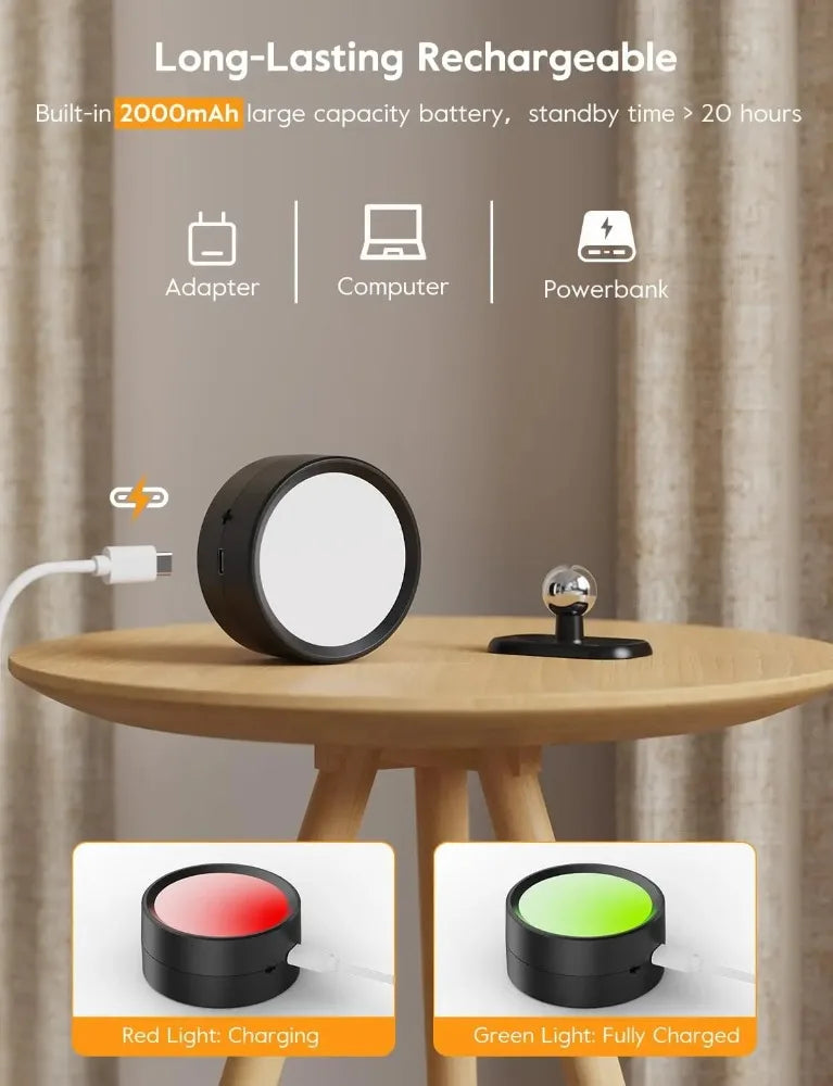 Magnetic LED Wall Light Rechargeable Reading Lights 360° Rotation Touch Remote Control Cabinet Spotlight Night Lamp