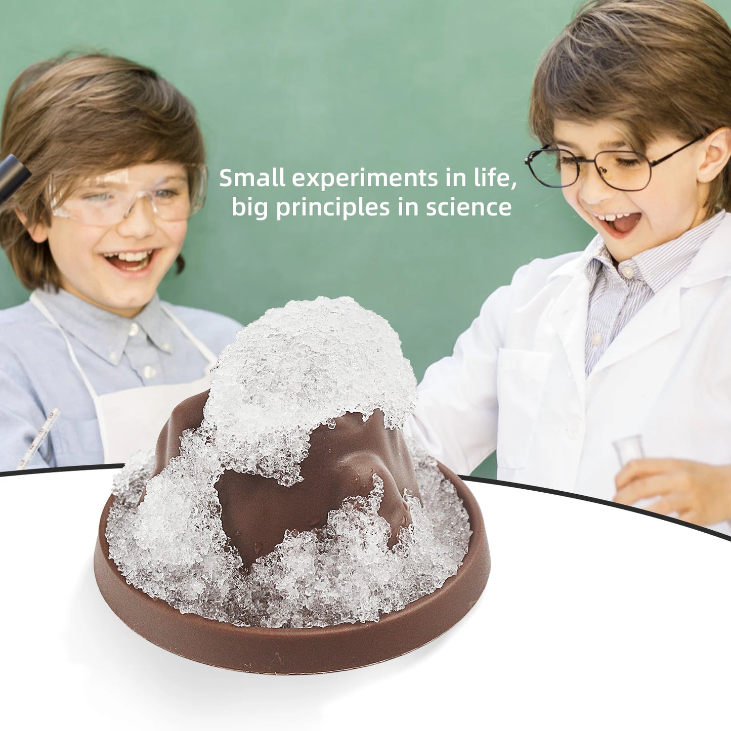 Volcano eruption DIY scientific experiment set, children's toy, snow mountain science and education small production