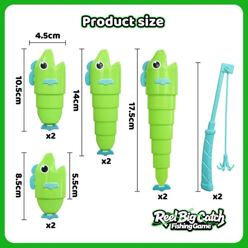 Fishing Master Extendable Fishing Battle Game Parent-Child Interactive Montessori Fine Motor Skills Educational Toy for Kids