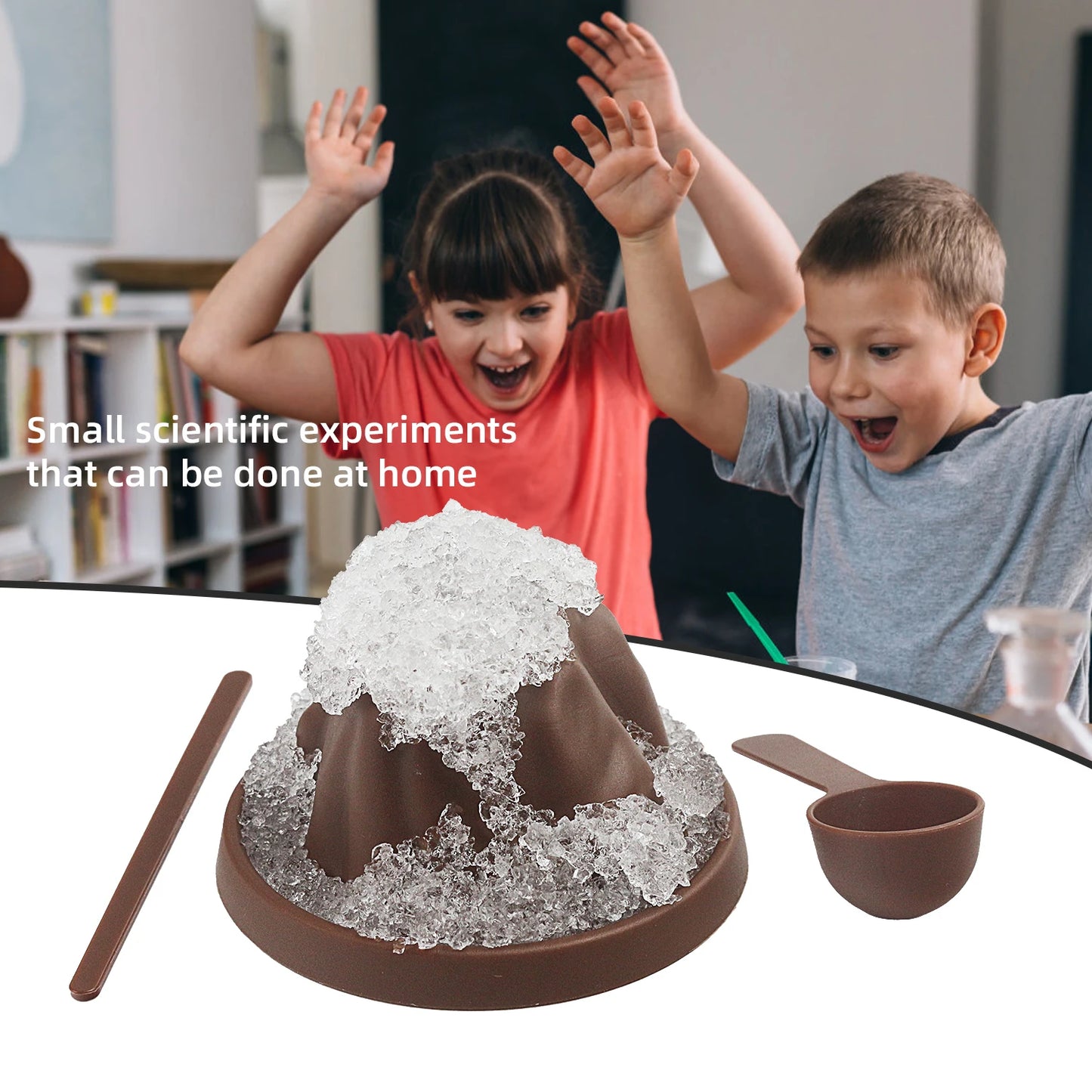 Volcano eruption DIY scientific experiment set, children's toy, snow mountain science and education small production