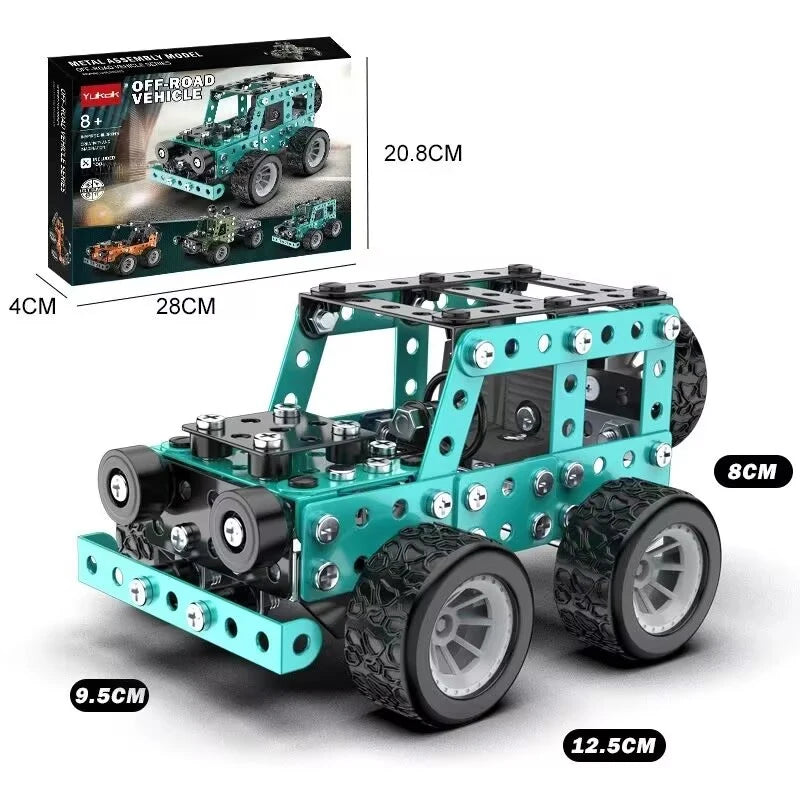 Building Toys Model Truck Set STEM Building Projects Model Car Kit Toys for Kids Assembly Toys for Boys 3D Metal Engineering Kit