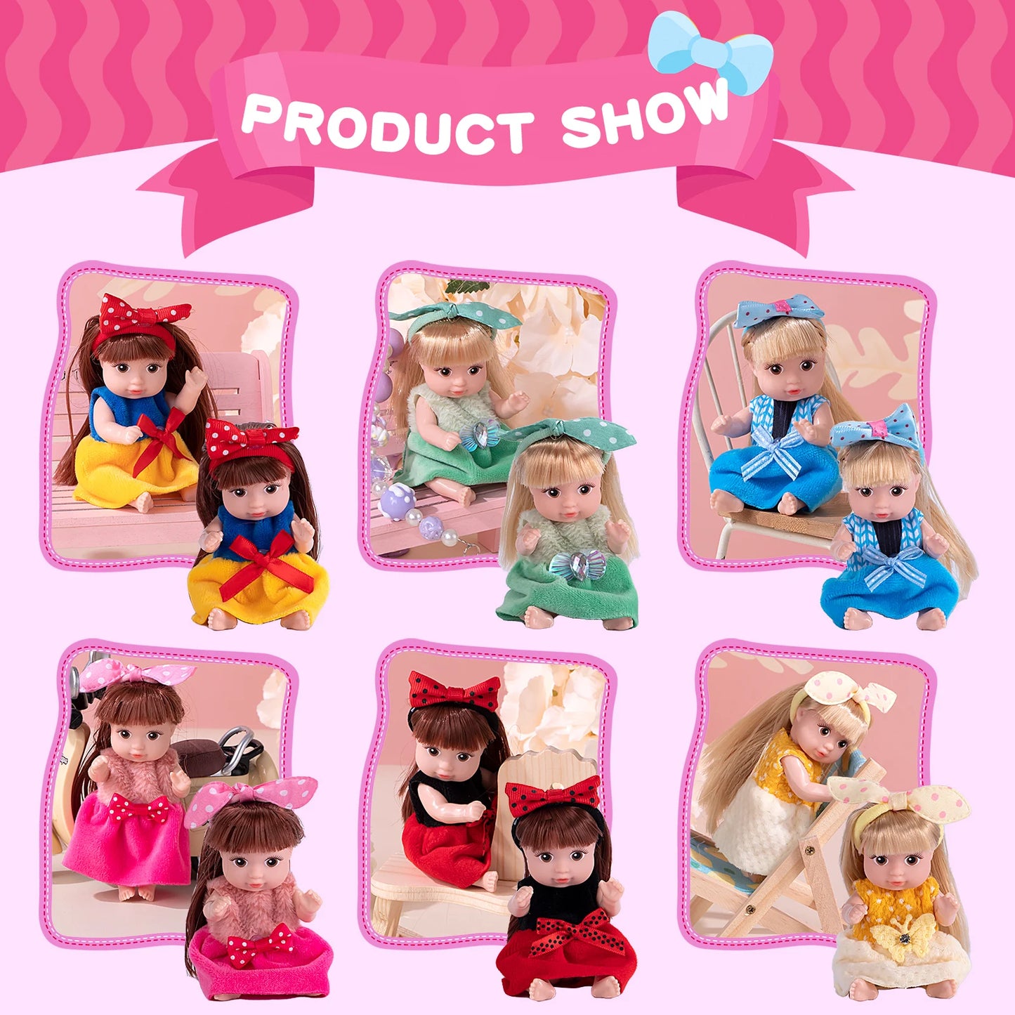 A Set of 6 Mini Baby Dolls, Reborn Baby Dolls, Suitable for Children Aged 3 And Above