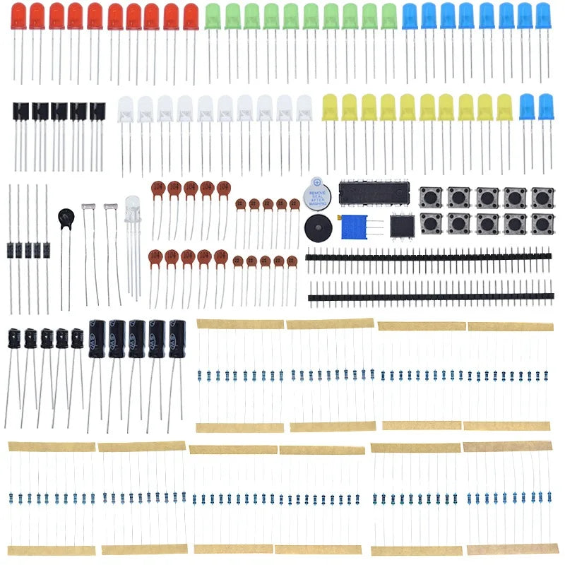 New Electronics Basic Starter Kit for Arduino UNO MEGA2560 Raspberry Pi with LED Buzzer Capacitor Resistor