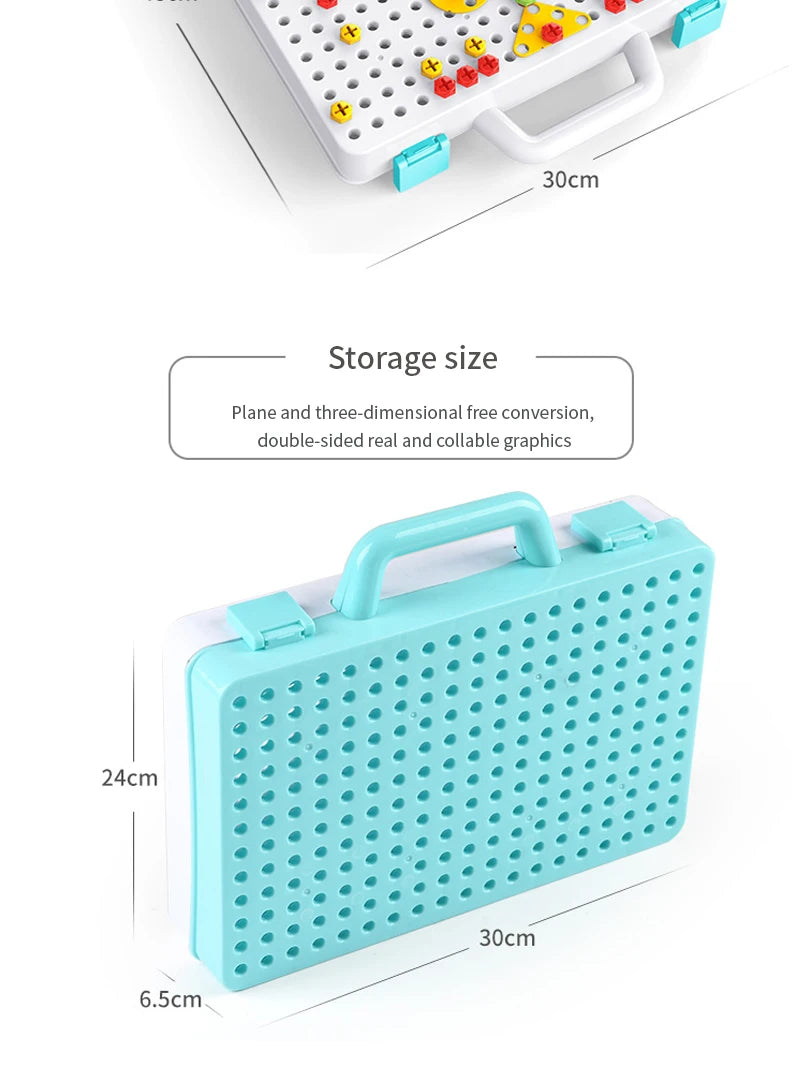 Electric Drill Nut Disassembly Match Tool Toys Children Educational Assembled Blocks Sets Tools For Boys Design Building Toys
