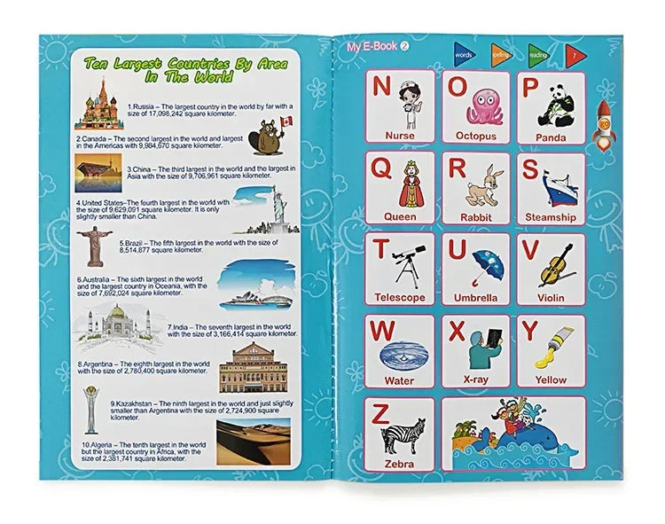 Interactive E-book Children ABC Smart Electronic Educational Reading Talking Interactive Language English Story Board Books