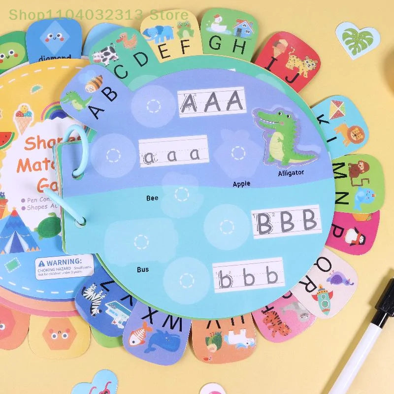 Interactive Activity Book Quiet Book Alphabet Stickers for Kids Brain Development