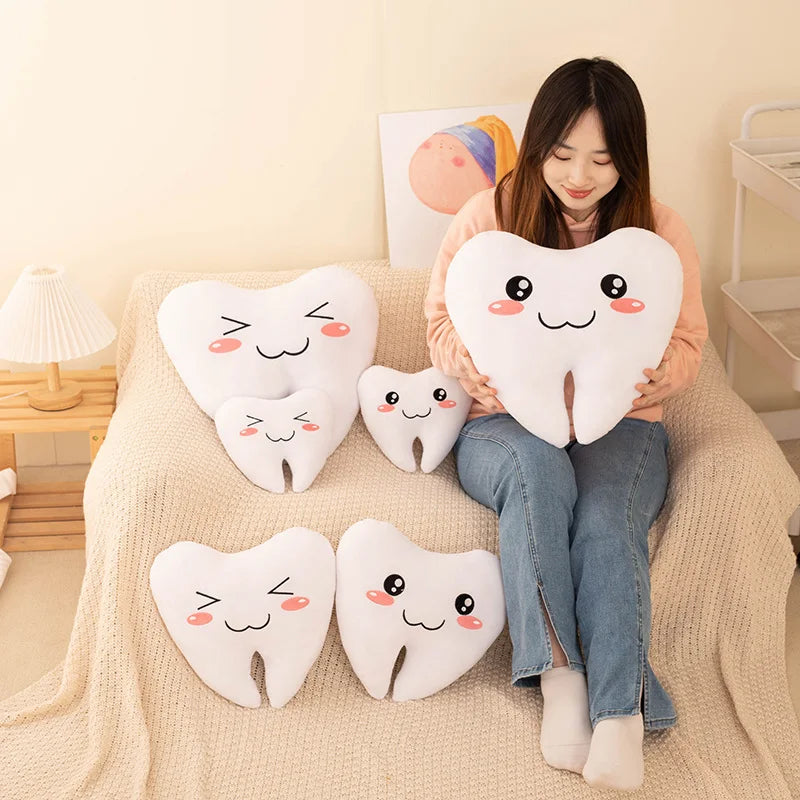 Simulation 20-40CM Lovely Tooth Plush Toys Cute White Teeth Stuffed Soft Pillow Funny Sofa Cushion Decor Gift For Children kids