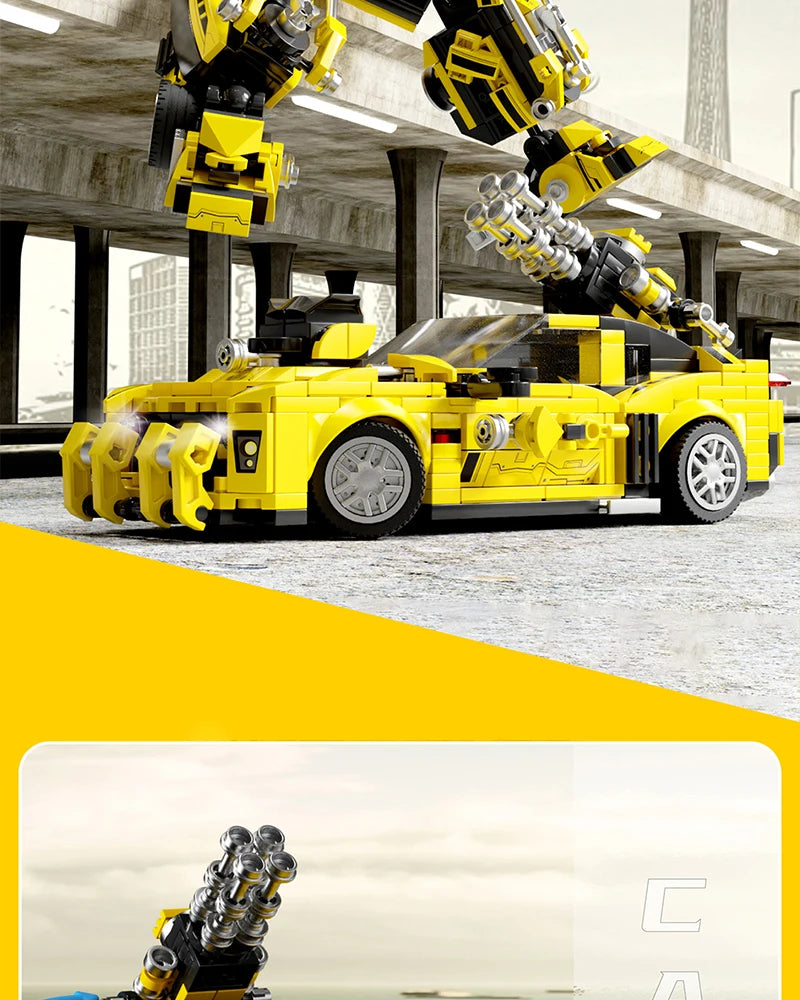 MOC Technology Movie 2 in 1 Deformation Transform Robot Model Building Blocks Bricks Toys Cars Birthday Gifts for Kids Children