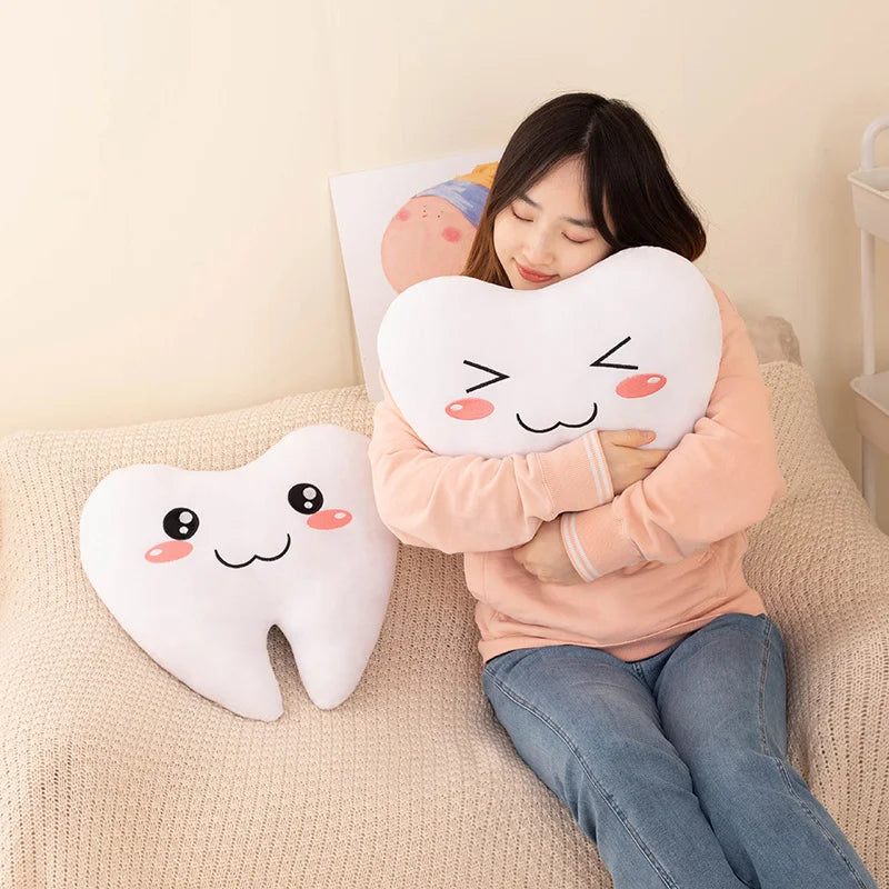 Simulation 20-40CM Lovely Tooth Plush Toys Cute White Teeth Stuffed Soft Pillow Funny Sofa Cushion Decor Gift For Children kids