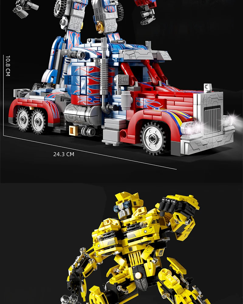 MOC Technology Movie 2 in 1 Deformation Transform Robot Model Building Blocks Bricks Toys Cars Birthday Gifts for Kids Children
