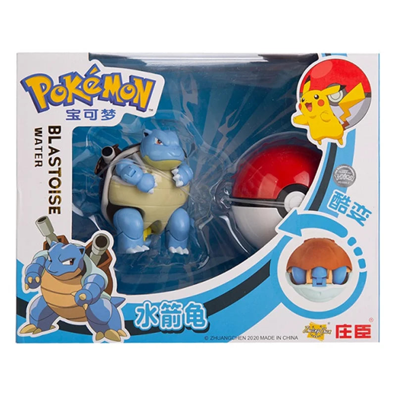 Pokemon Anime Figure Pikachu Mewtwo Charizard Genuine Box Pocket Monster Action Deformation Pokeball Toy Figures Model Gifts