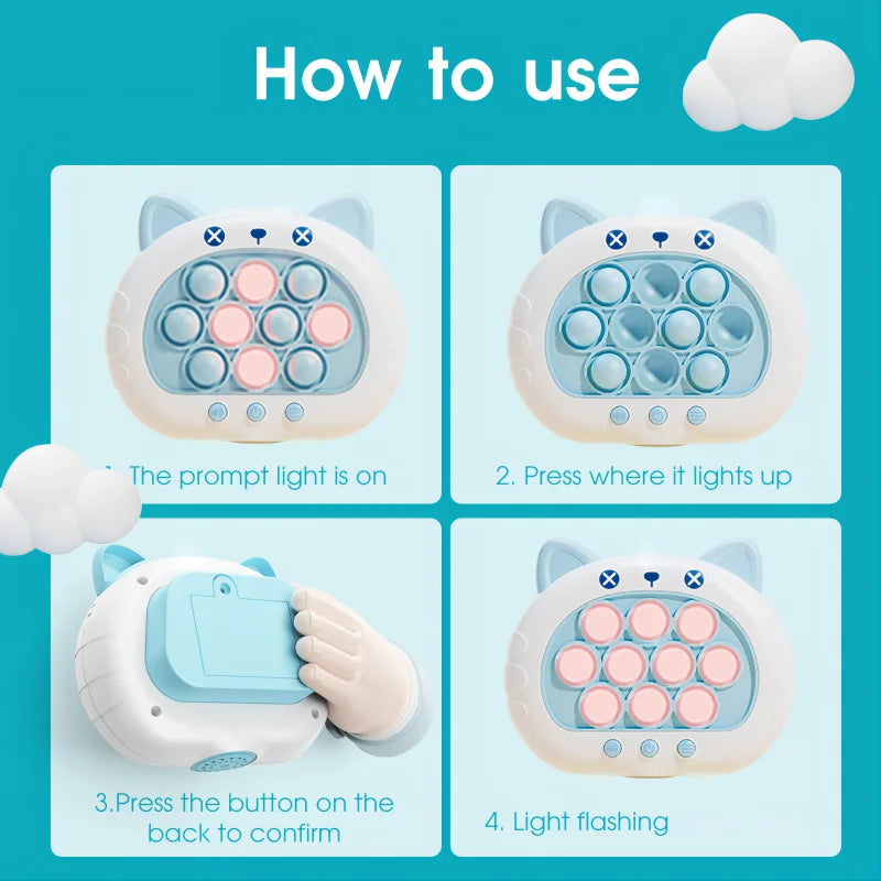 Electronic Pop Quick Push Bubble Game Machine Children's Cartoon Fun Stress Relief Toy Boys and Girls Halloween Gifts