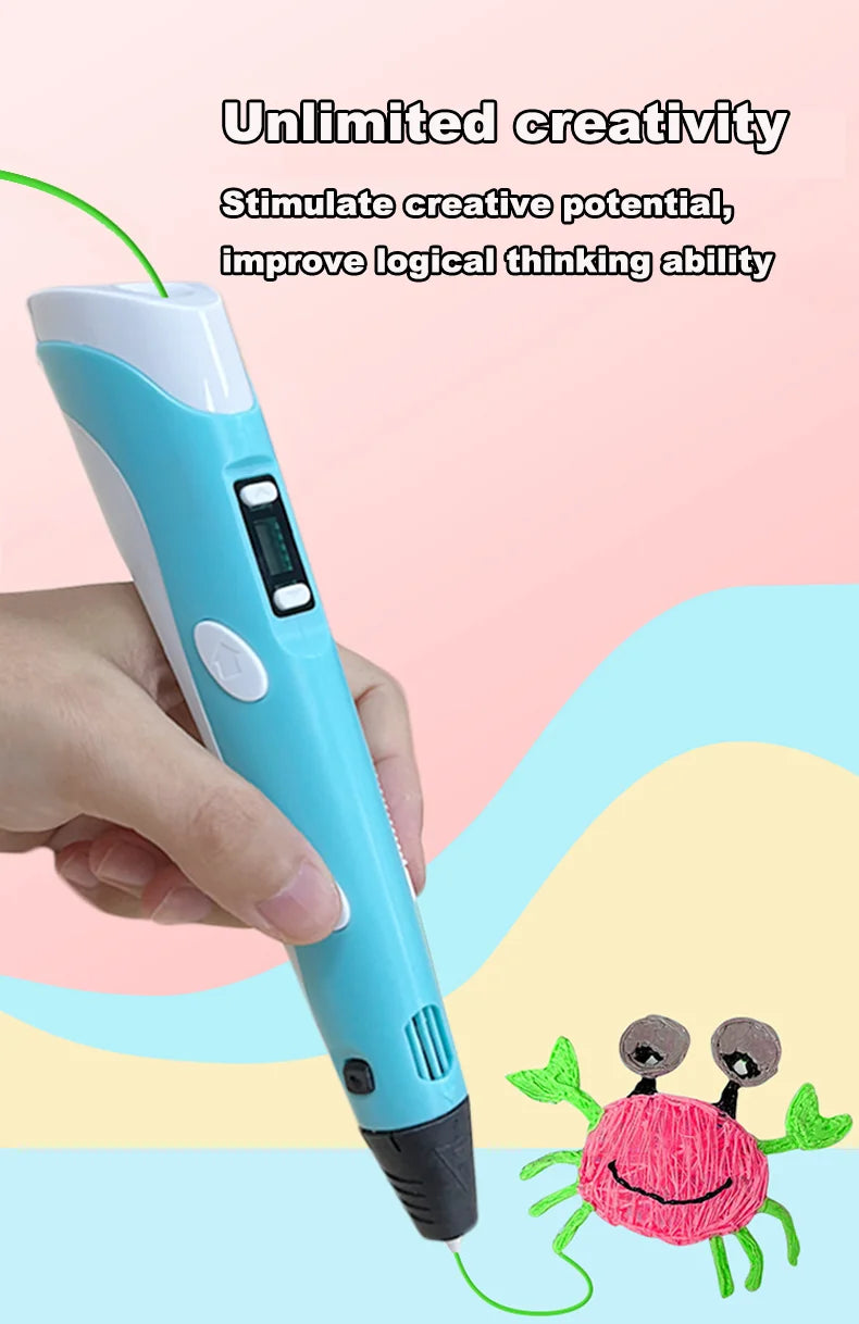 3D Printing Pen DIY Three-dimensional Painting Children Toys Fun Camouflage with Power Adapter PLA Filament New Style Gift