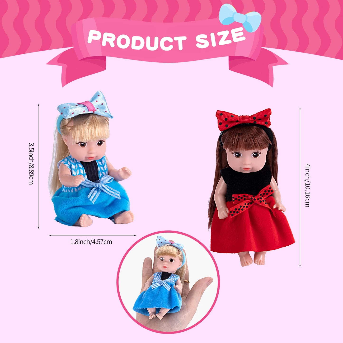 A Set of 6 Mini Baby Dolls, Reborn Baby Dolls, Suitable for Children Aged 3 And Above