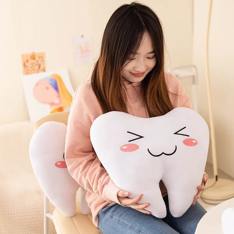 Simulation 20-40CM Lovely Tooth Plush Toys Cute White Teeth Stuffed Soft Pillow Funny Sofa Cushion Decor Gift For Children kids