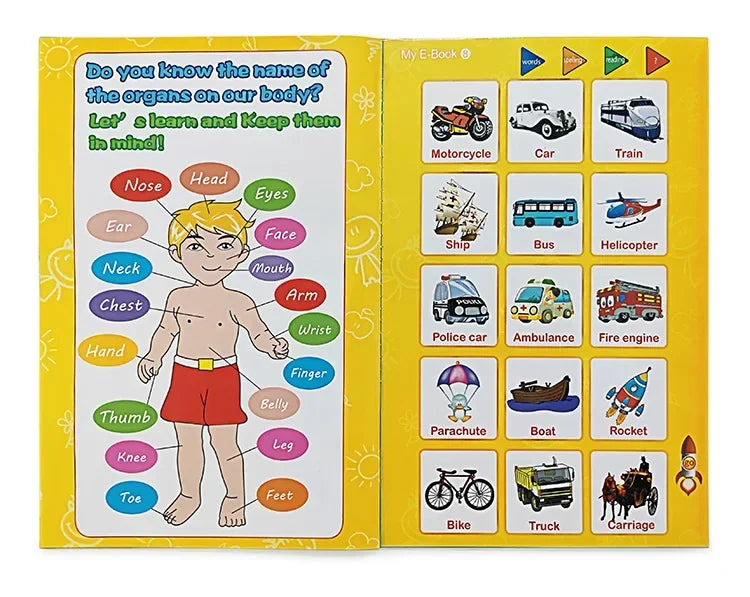 Interactive E-book Children ABC Smart Electronic Educational Reading Talking Interactive Language English Story Board Books