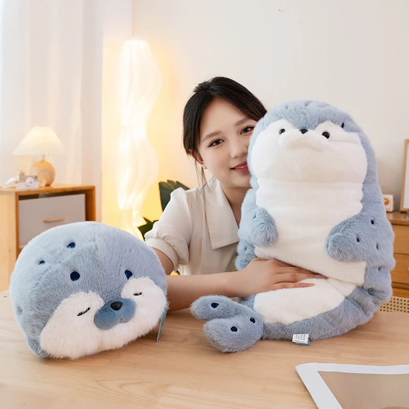 Stuffed Seal Sea Lion Plush Toy Cartoon Animal Sea Otter Soft Doll Sleeping Pillow Sofa Cushion Cute Christmas Birthday Gift