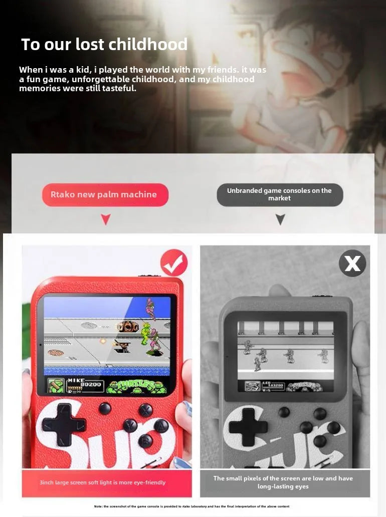 Retro Classic Games Kids Handheld Mini Game Console 400 Games,Rechargeable,Connectable with TV,Doubles,Party Kids Adult Toys