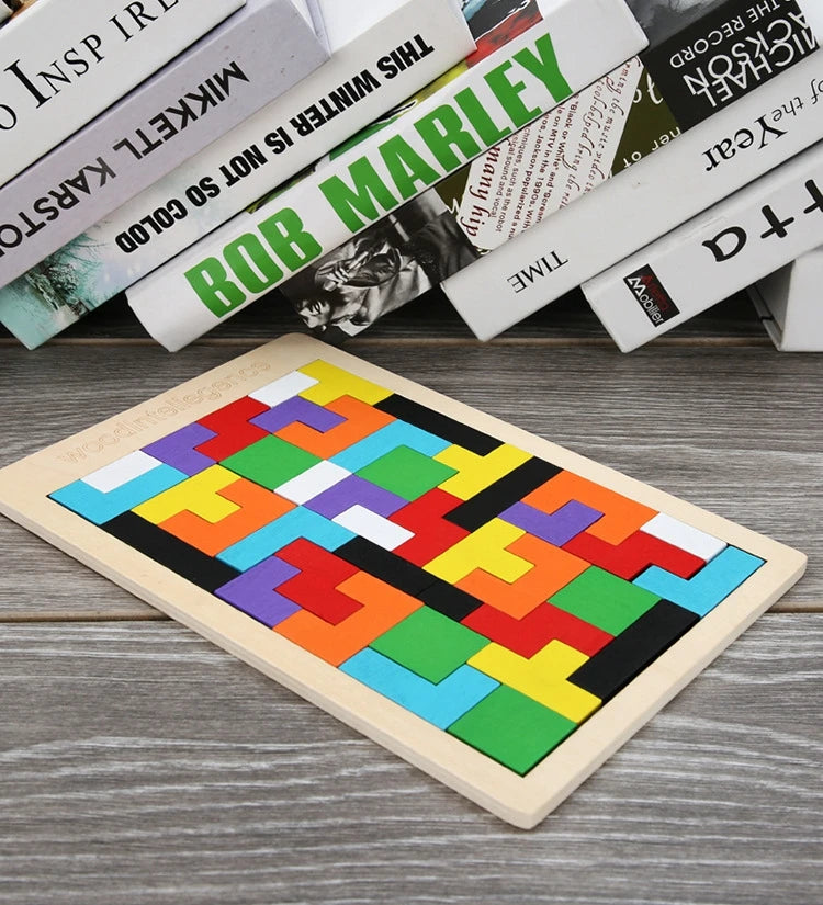 3D Wooden Russia Puzzle Baby Early Education Color Shape Game Children Thinking Logic Square Toy Puzzle For Kids Christmas Gifts