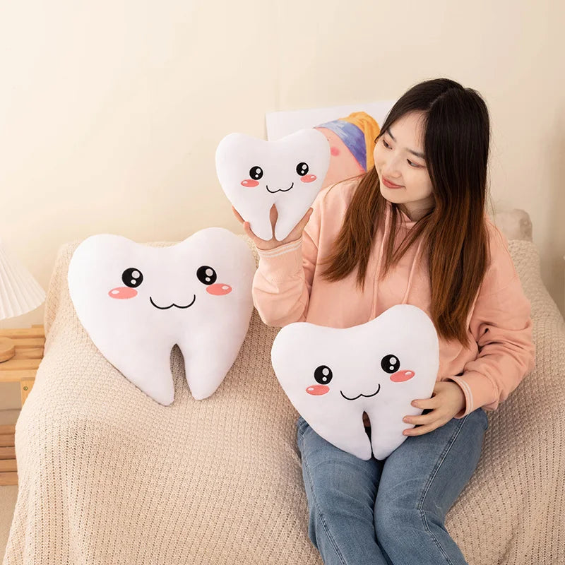 Simulation 20-40CM Lovely Tooth Plush Toys Cute White Teeth Stuffed Soft Pillow Funny Sofa Cushion Decor Gift For Children kids