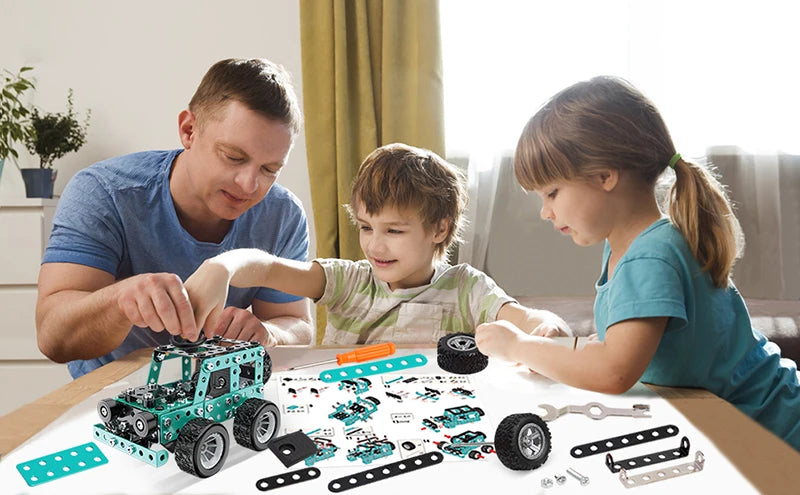Building Toys Model Truck Set STEM Building Projects Model Car Kit Toys for Kids Assembly Toys for Boys 3D Metal Engineering Kit