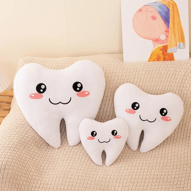 Simulation 20-40CM Lovely Tooth Plush Toys Cute White Teeth Stuffed Soft Pillow Funny Sofa Cushion Decor Gift For Children kids