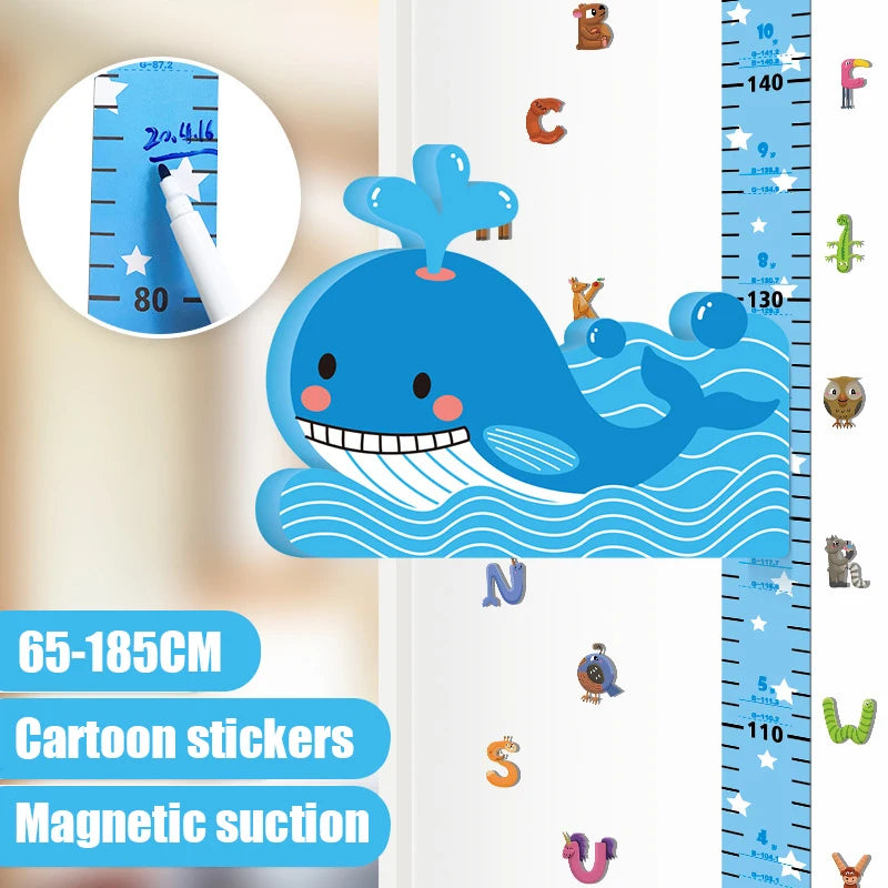 Removable 3d Three-dimensional Cartoon Height Stickers Self-adhesive Children's Magnetic Suction Baby Height Wall Stickers