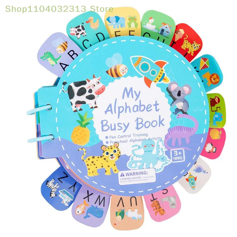 Interactive Activity Book Quiet Book Alphabet Stickers for Kids Brain Development
