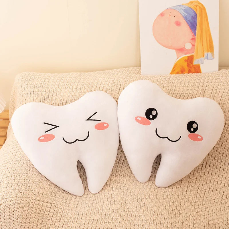 Simulation 20-40CM Lovely Tooth Plush Toys Cute White Teeth Stuffed Soft Pillow Funny Sofa Cushion Decor Gift For Children kids