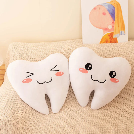 Simulation 20-40CM Lovely Tooth Plush Toys Cute White Teeth Stuffed Soft Pillow Funny Sofa Cushion Decor Gift For Children kids