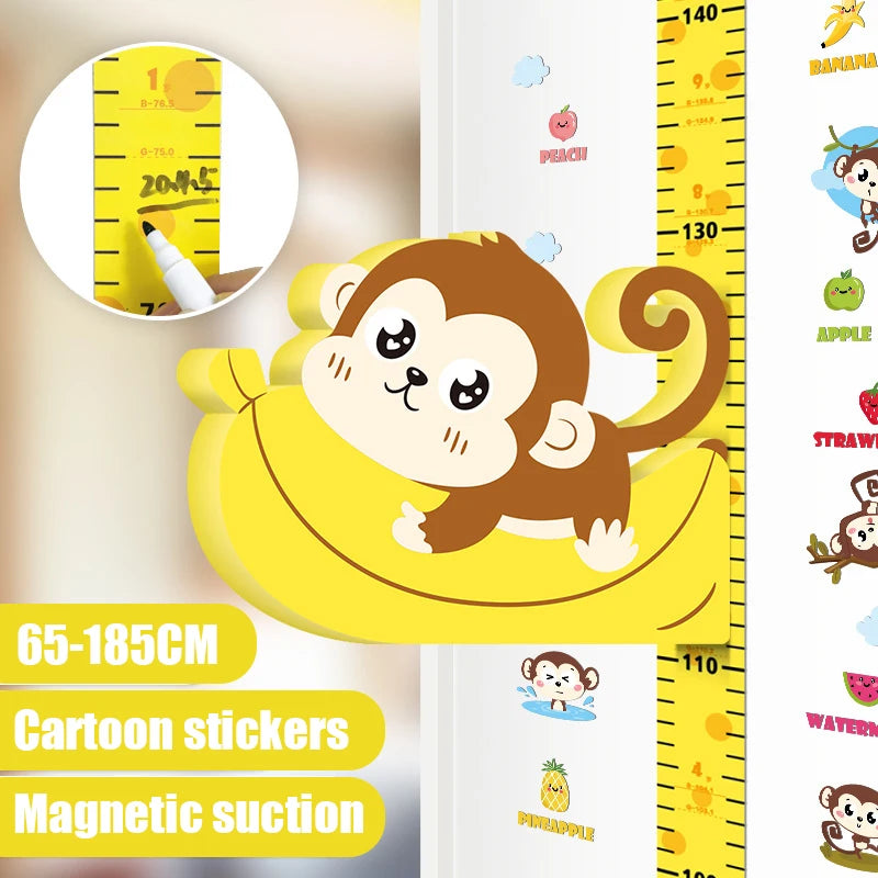 Removable 3d Three-dimensional Cartoon Height Stickers Self-adhesive Children's Magnetic Suction Baby Height Wall Stickers