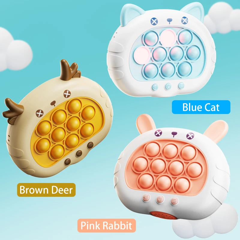 Electronic Pop Quick Push Bubble Game Machine Children's Cartoon Fun Stress Relief Toy Boys and Girls Halloween Gifts