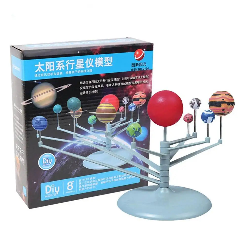 DIY Solar System Planetarium Model Kit 3D Eight Planets Science Project Educational Astronomy Toy for Kids Space Learning Gift