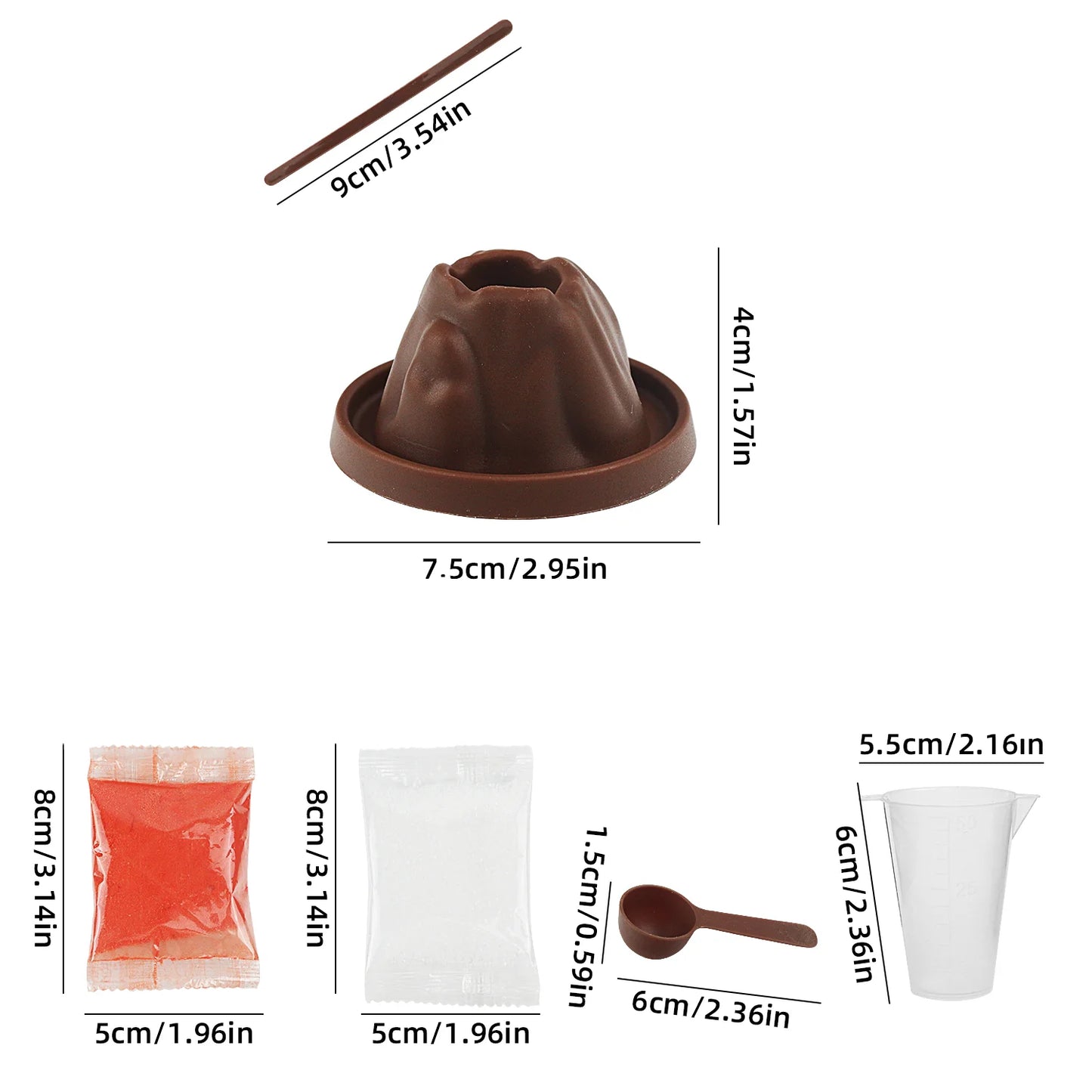 Volcano eruption DIY scientific experiment set, children's toy, snow mountain science and education small production