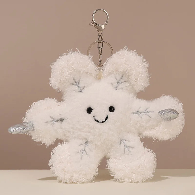16cm Cute Interactive Maple Leaf Plush Toy Snowflake Doll Keychain Creative Girl's Bag Pendant Gift Cartoon Series Soft Stuffed