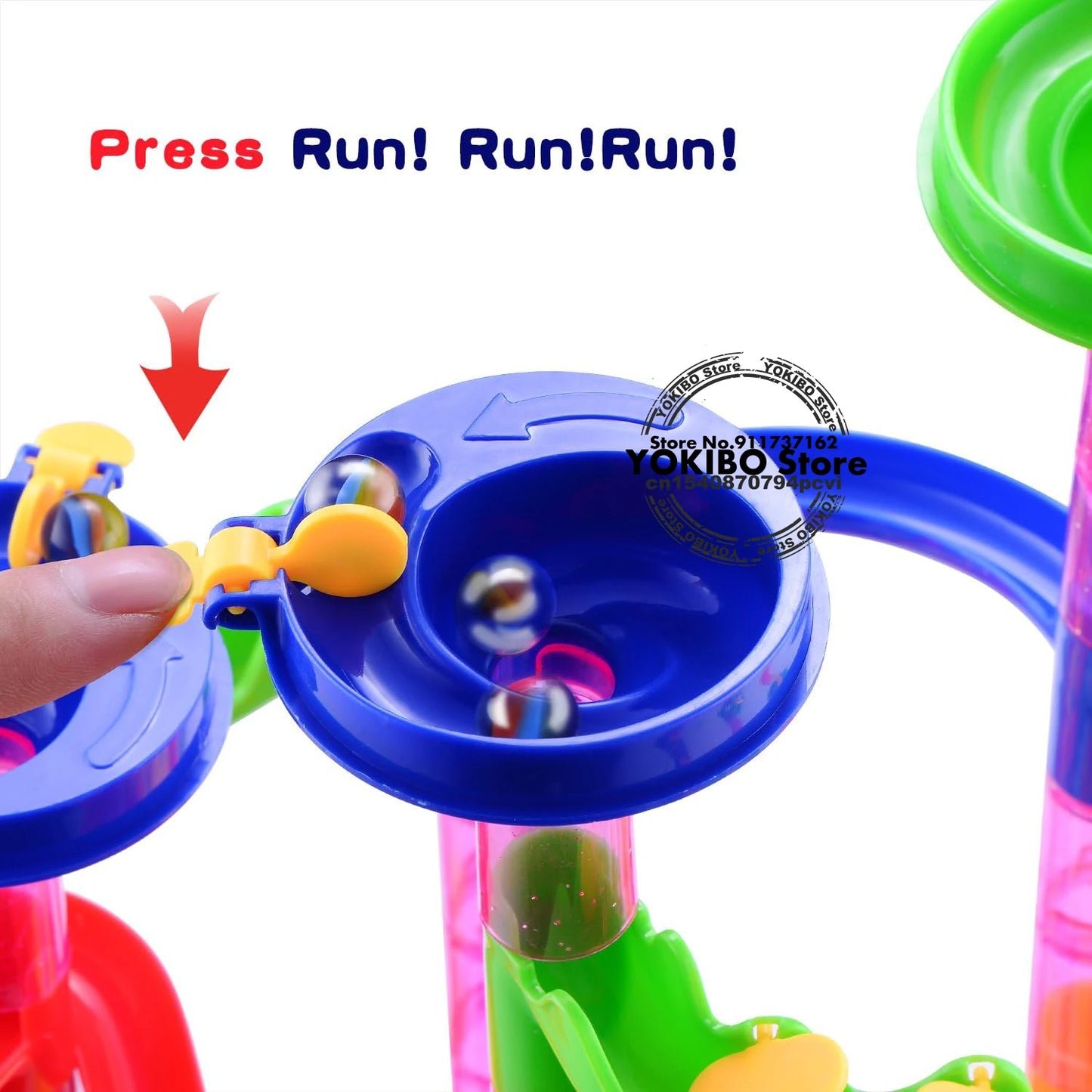 Marble Run Race Track Building Blocks Kids 3D Maze Ball Roll Toy DIY Marble Run Race Coaster Set 80/105/109/133pc Christmas Gift