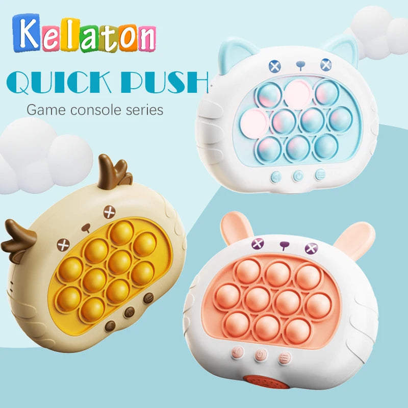 Electronic Pop Quick Push Bubble Game Machine Children's Cartoon Fun Stress Relief Toy Boys and Girls Halloween Gifts