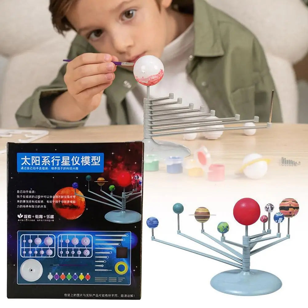 DIY Solar System Planetarium Model Kit 3D Eight Planets Science Project Educational Astronomy Toy for Kids Space Learning Gift