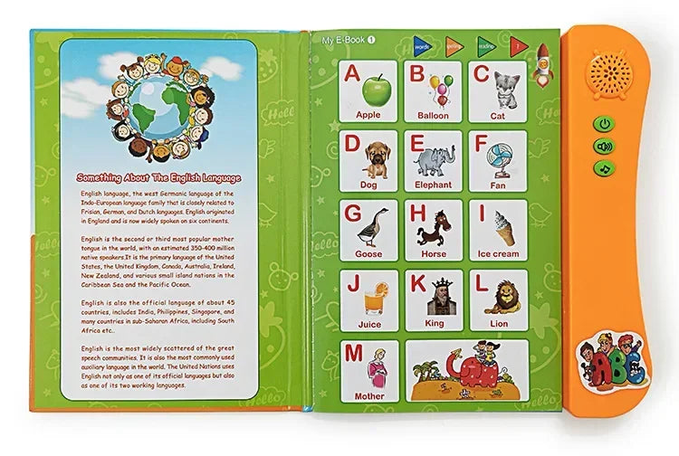Interactive E-book Children ABC Smart Electronic Educational Reading Talking Interactive Language English Story Board Books