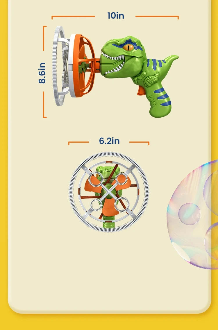 Dinosaur Electric Bubble Gun Automatic Blowing Tuba Large Soap Handheld Bubble Machine Kids Toys Birthday Party Outdoor Wedding