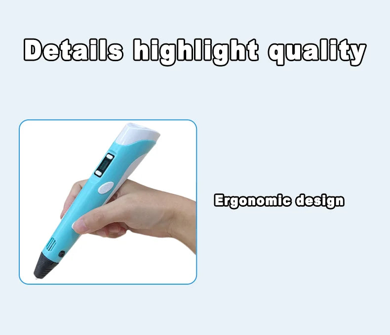 3D Printing Pen DIY Three-dimensional Painting Children Toys Fun Camouflage with Power Adapter PLA Filament New Style Gift