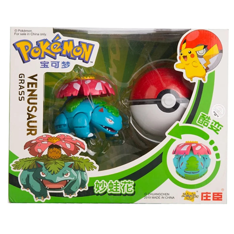 Pokemon Anime Figure Pikachu Mewtwo Charizard Genuine Box Pocket Monster Action Deformation Pokeball Toy Figures Model Gifts