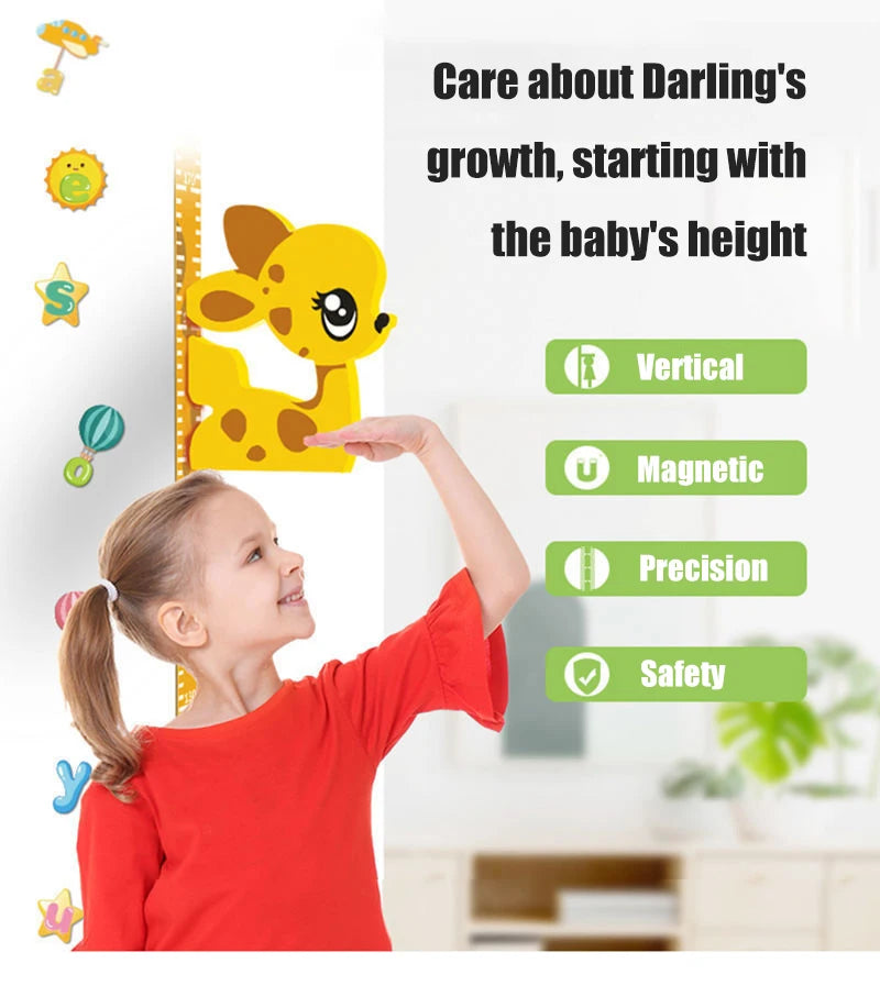Removable 3d Three-dimensional Cartoon Height Stickers Self-adhesive Children's Magnetic Suction Baby Height Wall Stickers