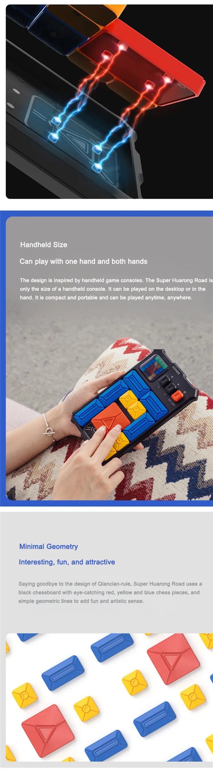 Giiker Super Slide Huarong Road Smart Sensor Game 500+ Levelled UP Brain Teaser Puzzles Interactive Fidget Toys For Kids Gifts