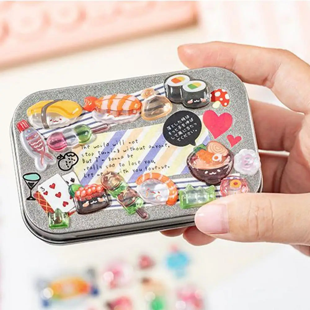3D Stickers for Kids Cartoon Adhesive Decals Foods Theme 3D Puff Sticker for Laptops Phone Case Party Birthday Classroom Reward